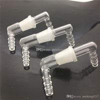 Wholesale L style thick heady mm mm male Glass Vapor Whip Adapter Degree Extreme Q V Tower Vaporizer Glass Elbow Adapter for water pipe bongs