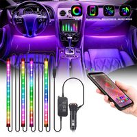 Wholesale Car LED Strips Lights LEDs Multicolor Music Interior Cars Waterproof Light Lighting Kits with Sound Active Function App Remote Control