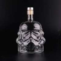 Wholesale Stormtrooper helmet Glass flask Vodka Whisky Decanter Liqueur Crystal Wine Bottle Aerator Bar Tools Wine