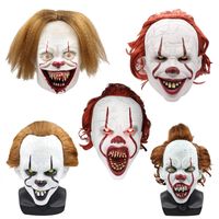Wholesale Halloween Mask Silicone Movie Stephen King s It Joker Pennywise Mask Full Face Horror Clown Cosplay Prop Party Masks SEA SHIPPING RRA3629