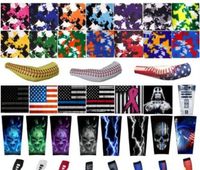 Wholesale baseball Sports Safety Elbow Knee pads stitching new US flag cancer camo sleeve youth ribbon digital sleeves guard for adult kids ALL COLORS AND SIZES