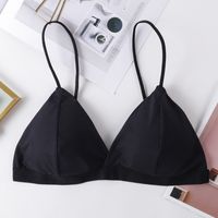 Wholesale Gym Clothing Seamless Bra Women Soft Bras Girls Bralette Sexy Solid Lingerie Thin Strap Wire Free Push Up Backless Comfort Underwear