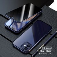 Wholesale Anti Peeping Full Body Protection cases For Iphone13PRO Pro ProMax Durable Clear Tempered Glass Metal Bumper Case For XS MAX