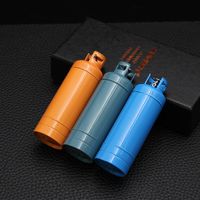 Wholesale Jet Lighter Windproof Gas tank Shape Lighter Red Flame Refillable Butane Gas Lighter for Home Decoration Collection
