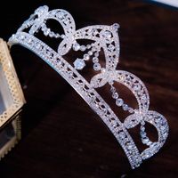 Wholesale Luxury Bridal Jewelry Tiaras And Crowns Cz Zirconia Princess Pageant Engagement Headband Wedding Hair Accessories Evening Dress