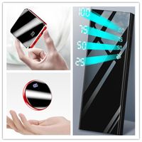 Wholesale Mini Slim Power Bank Portable Charger battery mah double USB LED Flashlight powerbank for Android mobile phone Tablet PC