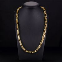 Wholesale Europe and America Hot selling hot style Men s hip hop style Long domineering gold plated necklace CM Hot style domineering rough gold bra