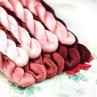 Wholesale Yarn m Silk Embroidery Thread hand Embroider Cross Stitch brick Red Series Pure Colors