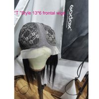 Wholesale Brazilian T Style Lace Size WIgs inch Straight Body Wave Deep Curly Loose Deep Kinky Curly T shaped X6 Wig