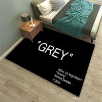 Wholesale Letter Design Carpet Fashion Grey Black Red Print Rug New Skid Resistance Carpet Popular Logo Rugs