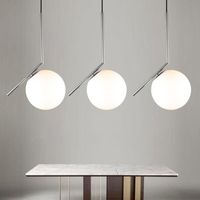 Wholesale Modern Living Dining Room Led chandelier Glass Ball Design Lamp chandelier Steel Pipe Lamp AC V