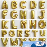 Wholesale 32 inch Decorative Aluminum Balloon Gold Sliver Color Foil Balloons A Z Letter for Wedding Christmas Birthday Party