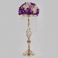 Wholesale 70cm Rhinestone Candelabra Wedding Party Elegant Candle Holder Pretty Table Centerpiece Vase Stand Crystal Candlestick Wedding Decor EEA1906