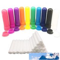 Wholesale 100 Sets Colored Essential Oil Aromatherapy Blank Nasal Inhaler Tubes Diffuser With High Quality Cotton Wicks