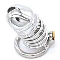 Wholesale Male Chastity Device Stainless Steel Cock Cage Penis Rings Virginity Lock Belt Fetish BDSM Adult Sex Toys For Man