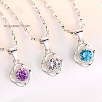 Wholesale s999 sterling silver pendant new simple hollow lucky clover necklace women s clavicle chain jewelry gift