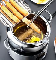 Wholesale Deep Fryer Pan Frying Pot Strainer Thermometer for Induction Cooker Oil Strainer Cooking pot size KKA8032