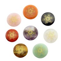 Wholesale Charms pc Natural Stone Crystal Flower Of Life Metatrone s Cube Round Card Brand mm Decorations Feng Shui Wicca DIY Jewelry Making