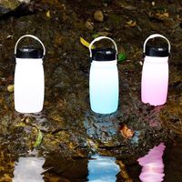 Wholesale Portable Lanterns Silicone Solar Charging Kettle Outdoor Camping Lamp Tent Light Creative Glowing Cup Water Bottle Mobile Power S09