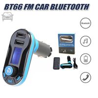 Wholesale BT66 Bluetooth FM Transmitter Hands Free FM Radio Adapter Receiver Car Kit Dual USB Car Charger Support SD Card USB Flash For Iphone