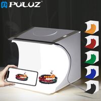 Wholesale PULUZ cm Mini Folding Studio Diffuse Soft Box Lightbox With LED Light Black White Photography Background Photo Studio box