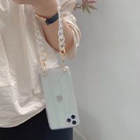 Wholesale For iPhone Case Clear Bracelet D Glitter Sparkle Bling Strap Luxury Shiny Crystal Rhinestone Diamond Silver Chain Protective Cover
