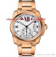 Wholesale Wristwatches Mechanical mm W7100018 Sapphire Automatic White Dial k Rose Gold Stainless Steel Bracelet Men Luxury Watches