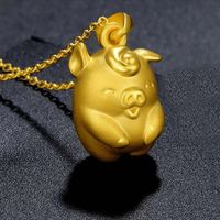 Wholesale Hot Sale Pure K Yellow Gold Pendant Chinese Zodiacs Fly Pig Pendant g