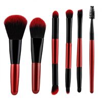 Wholesale Professional Makeup Tools Red Pink Beginner Makeup Brush Set Powder Foundation Brush Face Eye Cosmetics Brushes Kit Double Headed Brush