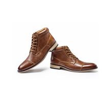 Wholesale New Dress Shoes Man Formal Bussiness Boots Lace up High top Martin Boots High Quality Cowskin British Shoes Office Party Wedding Shoes