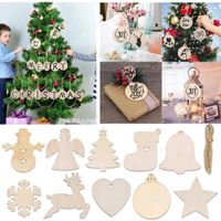 Wholesale Christmas Tree Ornaments Christmas DIY Gifts Wooden Crafts Holiday Pendants Home Christmas Decorations Supplies Style XD23881