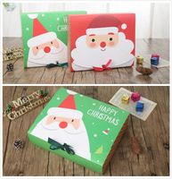 Wholesale Christmas gift box merry xmas santa claus carton cookie macarons christmas birthday party gifts christmas decoration with Bow
