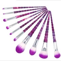 Wholesale Purple Unicorn Makeup Brushes Starry Sky Spiral Shape Makeup Brushes Tech Professional Beauty Cosmetics Brush Set