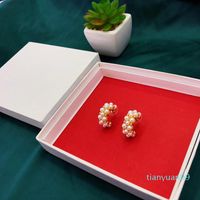 Wholesale Hot Sale pearl Studs Earrings K gold plated brass Jewelry Jewelry Earrings Sphere For Ladies New brand jewelry women Christmas