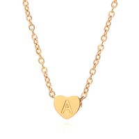 Wholesale Fashion Gold Chain Heart Shape Initial Charms Necklace Pendant Metal Letters for Jewelry Cut Letters Single Name Necklaces