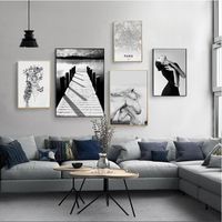 Wholesale Paintings Black And White Figure Picture Home Decor Wall Art Nordic Canvas Painting Modern Scenery Posters Prints For Living Room