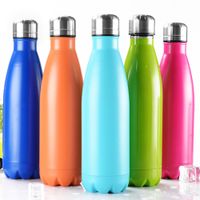 Wholesale Insulated Double Wall Vacuum Heath safety BPA Free Stainless Steel high luminance Thermos bottle ML Starbucks Cola Shape