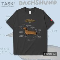 Wholesale Men s T Shirts Funny Dachshund Animal Analysis Chart Cartoon Pattern Mens T Shirt Gyms White For Men T shirt Top Summer Clothes