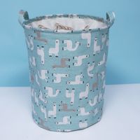 Wholesale Storage Boxes Bins Printing Clothing Laundry Basket Round Bin Bag Foldable For Dirty Clothes Household Packing