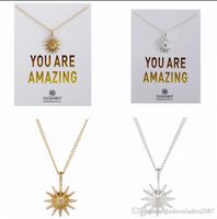 Wholesale 2017 New Dogeared Necklace With Card You are amazing Gold sun star Pendant Noble and Delicate Silver Choker Valentine Day Christmas Gift