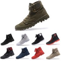 Wholesale new palladium pallabrouse men high army military boots ankle mens women boots canvas green black red sneakers man antislip shoes