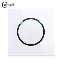Wholesale Smart Home Control Coswall Glass Panel Gang Way Random Click On Off Pass Through Wall Light Switch Switched With LED Indicator R11 Serie