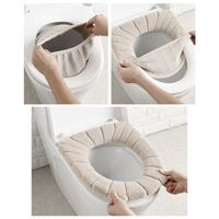 Wholesale Hot Sale Comfortable Velvet Coral Bathroom Toilet Seat Cover Winter Toilet Cover Household Closestool Mat Seat Case Lid Cover