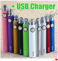 Wholesale vape batteries evod mah ego Battery e cig cigarette mod with USB charger accept custom logo