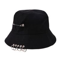 Wholesale Wide Brim Hats Bucket Hat Unisex Folding Hunting Fisherman Outdoor Cap Cool Girl Boy Iron Ring Hiphop Solid Cotton Sunhat