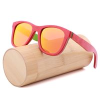 Wholesale Sunglasses Brand Design Fashion Ladies Polarized For Men And Women Colored Wood Travel Beach With Wooden Glasses Case