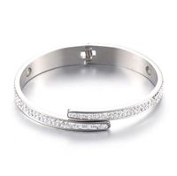 Wholesale Bangle High Quality Titanium Stainless Steel Men Women Couple Health Magnet Zircon Crystal Bracelet Wristband Jewelry