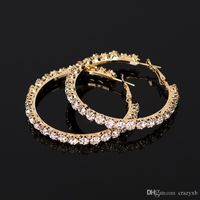 Wholesale YFJEWE New hot sale Crystal Rhinestone Earrings Women Gold Sliver Hoop Earrings Fashion Jewelry Earrings For Women E029