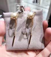 Wholesale Have stamp fashion Black and white pearl earrings aretes orecchini for women party wedding lovers gift jewelry engagement with box