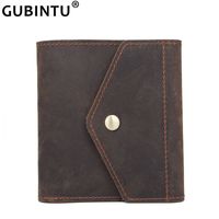 Wholesale Wallets Wallet Men Genuine Crazy Horse Leather Man Dollar Vintage Small Coin Purse Real Short Money Bag Male